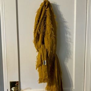 LULLA Kelsey fringe scarf- mustard